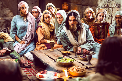 Jesús comnparte mesa con los pecadores